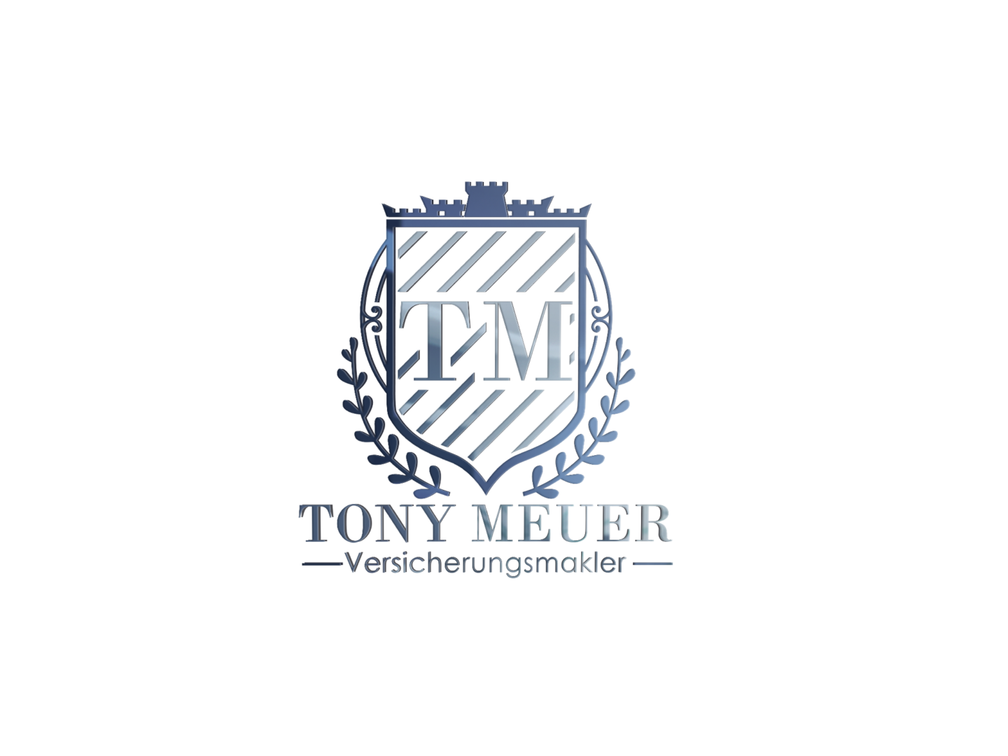 Logo von Tony Meuer, Wappen mit den Initialen TM